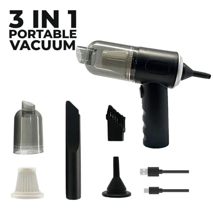 3 In 1 Portable Vacuum Cleaner Wireless Hand-held Cleaning For Car Home